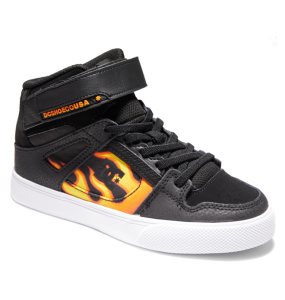 Dětské Šněrovací Boty DC Pure High Elastic Krajkové High Tops Černé | ERWNXY-467